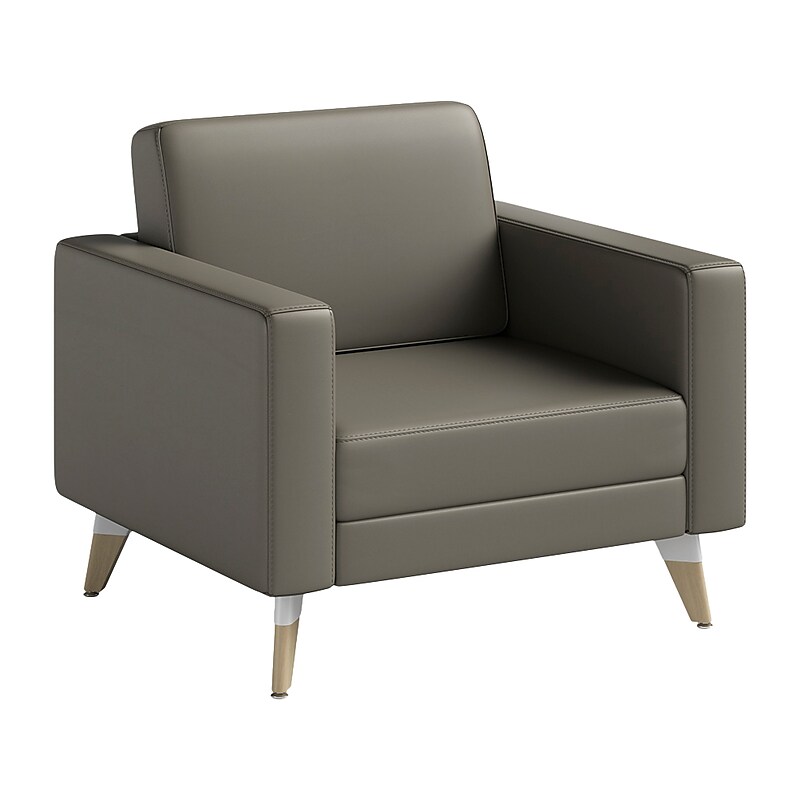 Safco Resi Vinyl Lounge Chair, Gray (1732RESFEET4PKGR) image 1