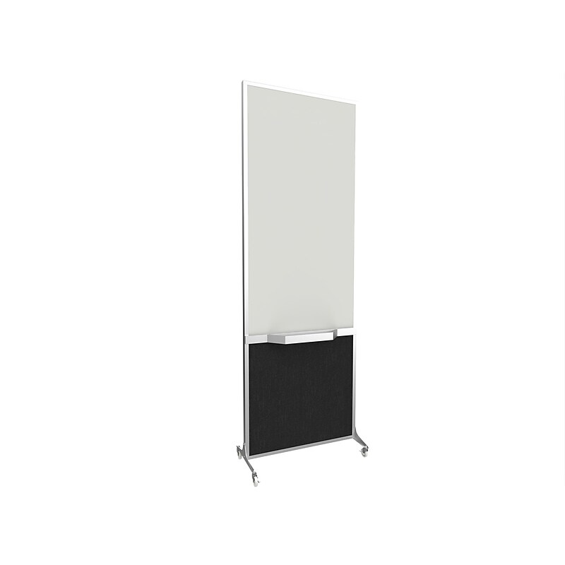 Versare ShieldWrite Level 3A Double Sided Magnetic Painted Steel Mobile Whiteboard, 2' x 6', Black (1200017) image 1