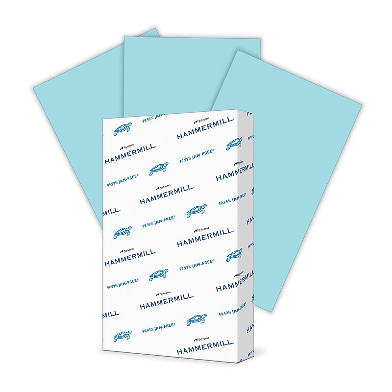 Hammermill Recycled Colors 8.5" x 14" Color Copy Paper, 20 lbs., Blue, 500 Sheets/Ream (103317) image 1