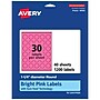 Avery Laser/Inkjet Round Multipurpose Labels, 1.25" Dia., Bright Pink, 1200/Pack (94505)~#|#~23E6F18D-4F1E-438E-998512A8A666B24E_sc7