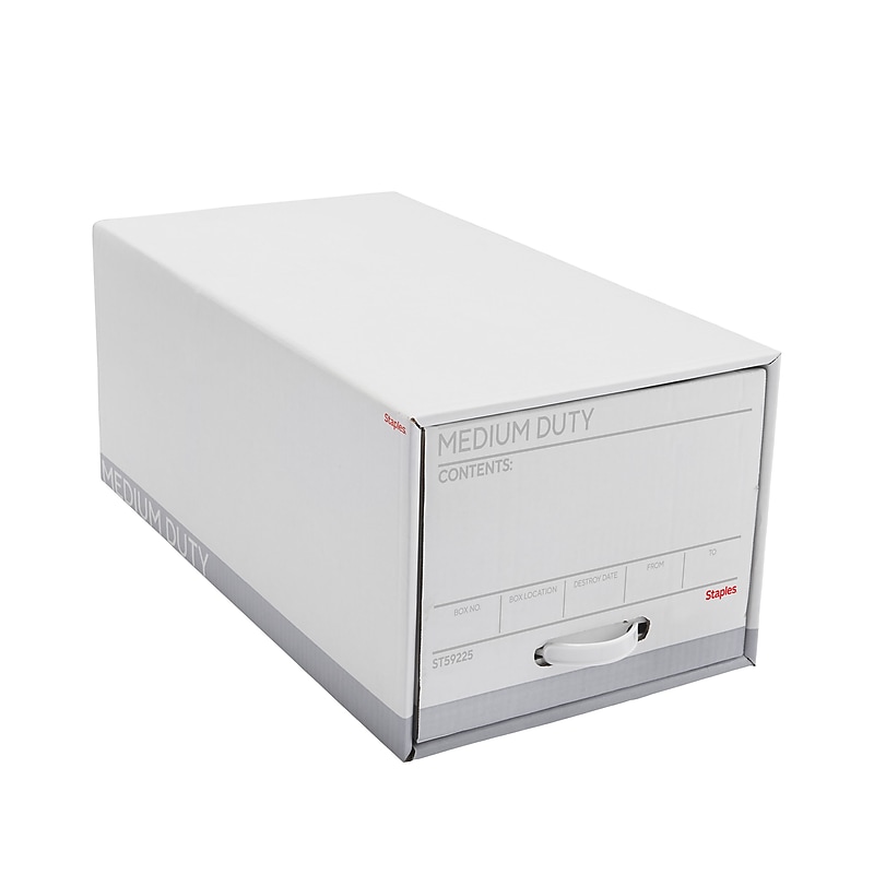 Staples Medium Duty File Drawers, Letter, White/Gray, 6/Carton (TR59225) image 1