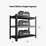 FlexiSpot 3-Shelf Metal Multi-Functional Storage Rack, 39.5" x 39.4" x 13.8", Black (CJ025-DJ)~#|#~23E95B8F-3AA5-418A-AEF40E08495D78A7_sc7