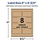 Avery Laser/Inkjet Multipurpose Labels, 3.75" x ", Kraft Brown, 800/Box (94240)~#|#~23E9F17A-AE58-42DA-8A5A4813987DEA0C_sc7