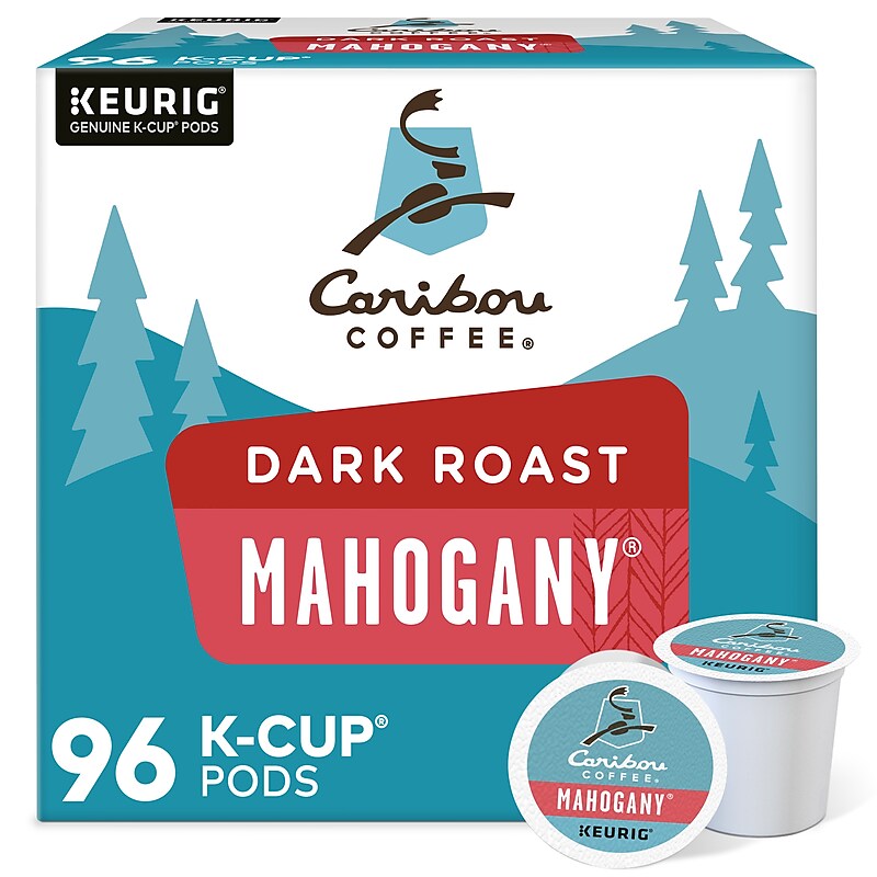 Caribou Mahogany Coffee Keurig® K-Cup® Pods, Dark Roast, 96/Carton (10312) image 1