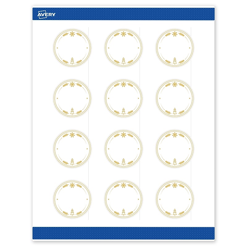 Avery Circle Multipurpose Labels, 2" Dia., White, 120/Pack (19479370634) image 1