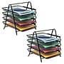 Mind Reader 4-Tier Stackable Paper Desk Tray Organizer, Metal, Black, 2/Pack (4TPAP2PK-BLK)~#|#~23F2AB11-7546-4334-BC1066CFED881A72_sc7