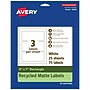 Avery EcoFriendly Laser/Inkjet Rectangle Multipurpose Labels, 3" x 7", White, 75/Pack (94250)~#|#~23F5DB20-3D89-48E2-B59090495F92EDD0_sc7