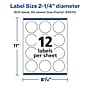 Avery Laser/Inkjet Multipurpose Circle Labels, 2.25" Dia, Glossy Clear, 600/Box (94510)~#|#~23F84F21-E54B-43E8-BBCDA248927F4EDD_sc7