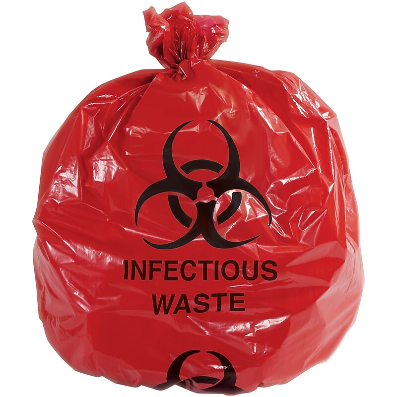10 Gallon Biohazard Bag, Red, 1.1 Mil, 500/Roll (LBF5863R) image 1