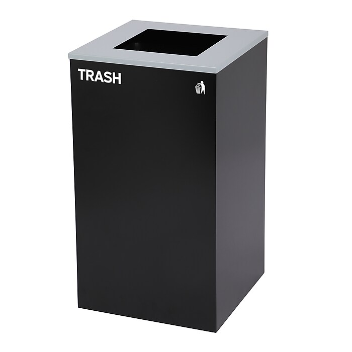 Alpine Industries Steel Trash Can with Square Lid, 29 Gallon