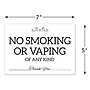 Cosco No Smoking No Vaping Indoor Spa Style Sign , 7" x 5", White/Black (098650)~#|#~2400B9C2-03EC-4179-8D085BDEE87AB8FA_sc7