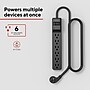 Staples TECH 6-Outlet Surge Protector, 4', 1800 Joules, Black (ST62766)~#|#~24020829-2174-47C8-9668C43C6C166FAC_sc7