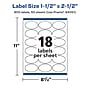 Avery Laser/Inkjet Oval  Waterproof Multipurpose Labels, 2.5"  Dia, White, 900/Box (94051)~#|#~24046183-576D-431B-B5909BB48054B305_sc7