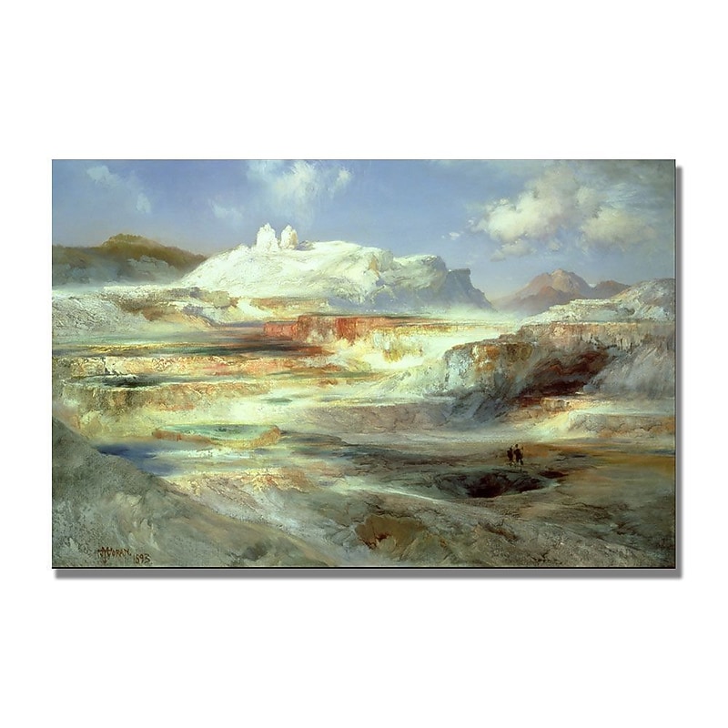 Trademark Fine Art Thomas Moran 'Jupiter Terrace Yellowstone' Canvas Art 22x32 Inches image 1