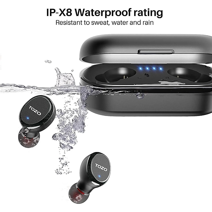 TOZO T10S Wireless Earbuds, Bluetooth, Black (TOZOT10SBLK) | Staples