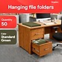 Staples 95% Recycled Hanging File Folder, 1/5-Cut Tab, Legal Size, Standard Green, 50/Box (ST490853/490853)~#|#~240DAE9C-7606-4E95-8C268BA5006C7E76_sc7