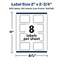 Avery Laser/Inkjet Multipurpose Labels, 2.75"  x 2", Matte White, 800/Box (94236)~#|#~24130222-471E-4403-BEC26E583D0E4CD2_sc7