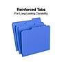 Staples Reinforced File Folders, 1/3-Cut Tab, Letter Size, Blue, 100/Box (ST508911-CC)~#|#~24181720-F619-4F73-AFC243A5A47DEE71_sc7