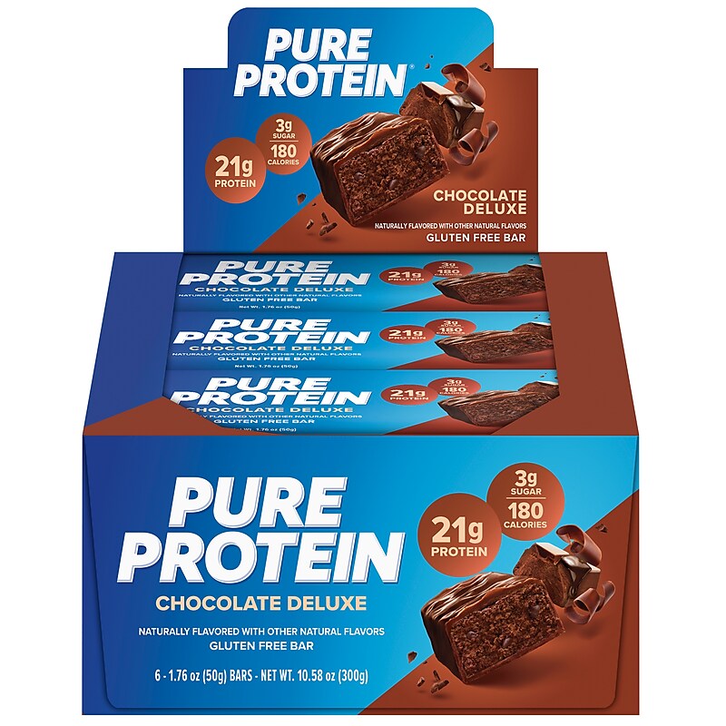 Pure Protein Gluten Free Chocolate Deluxe Protein Bar, 6 Bars/Box (NRN13809) image 1