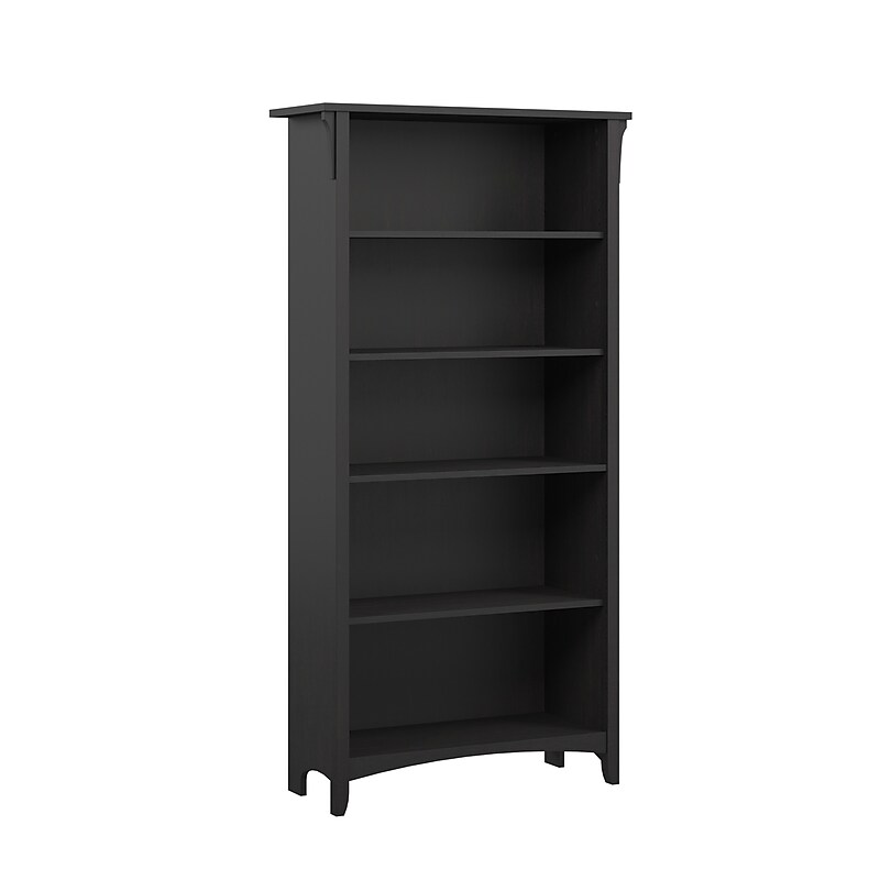 Bush Furniture Salinas 63"H 5-Shelf Bookcase with Adjustable Shelves, Vintage Black Laminated Wood (SAB132VB-03) image 1