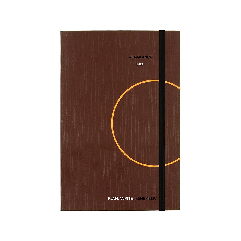 2024 AT-A-GLANCE Plan. Write. Remember. 5" x 8.25" Daily Planning Notebook, Brown (70-6201-30-24) image 1