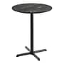 Flash Furniture TopGuard 36" Round Wood Dining Table with X-Base, Black Faux Marble/Black Base (STRD36BMAT3030B)~#|#~24241D5A-977A-4DDE-908D38E571FC2A36_sc7