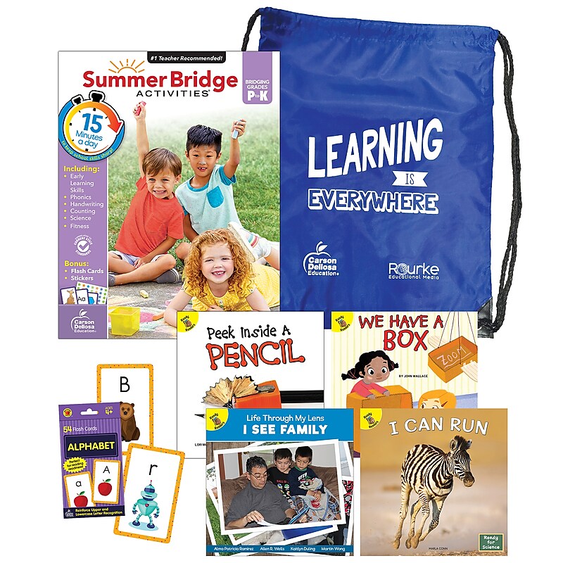 Summer Bridge Activities Summer Bridge Essentials Backpack, Grade PK-K Workbook, 8/Set (CD-745381B) image 1