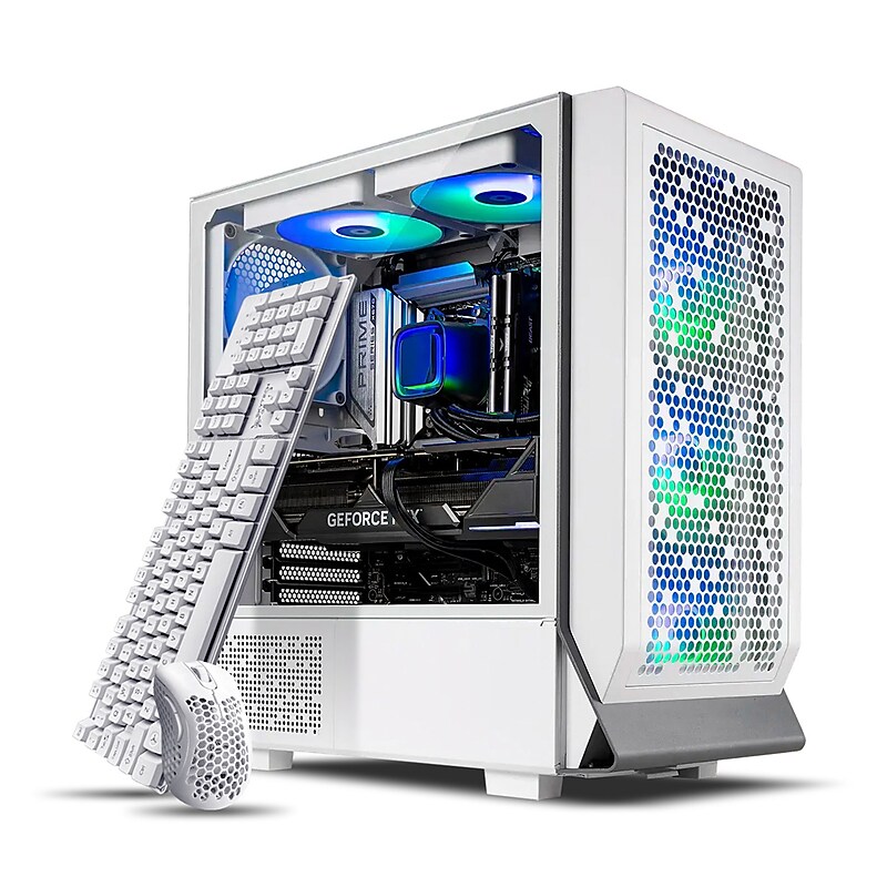 Skytech Omega 2 Gaming Desktop Computer, NVIDIA GeForce RTX 4060, Intel Core i7-12700F, 32GB RAM, 1TB SSD, Windows 11, White image 1