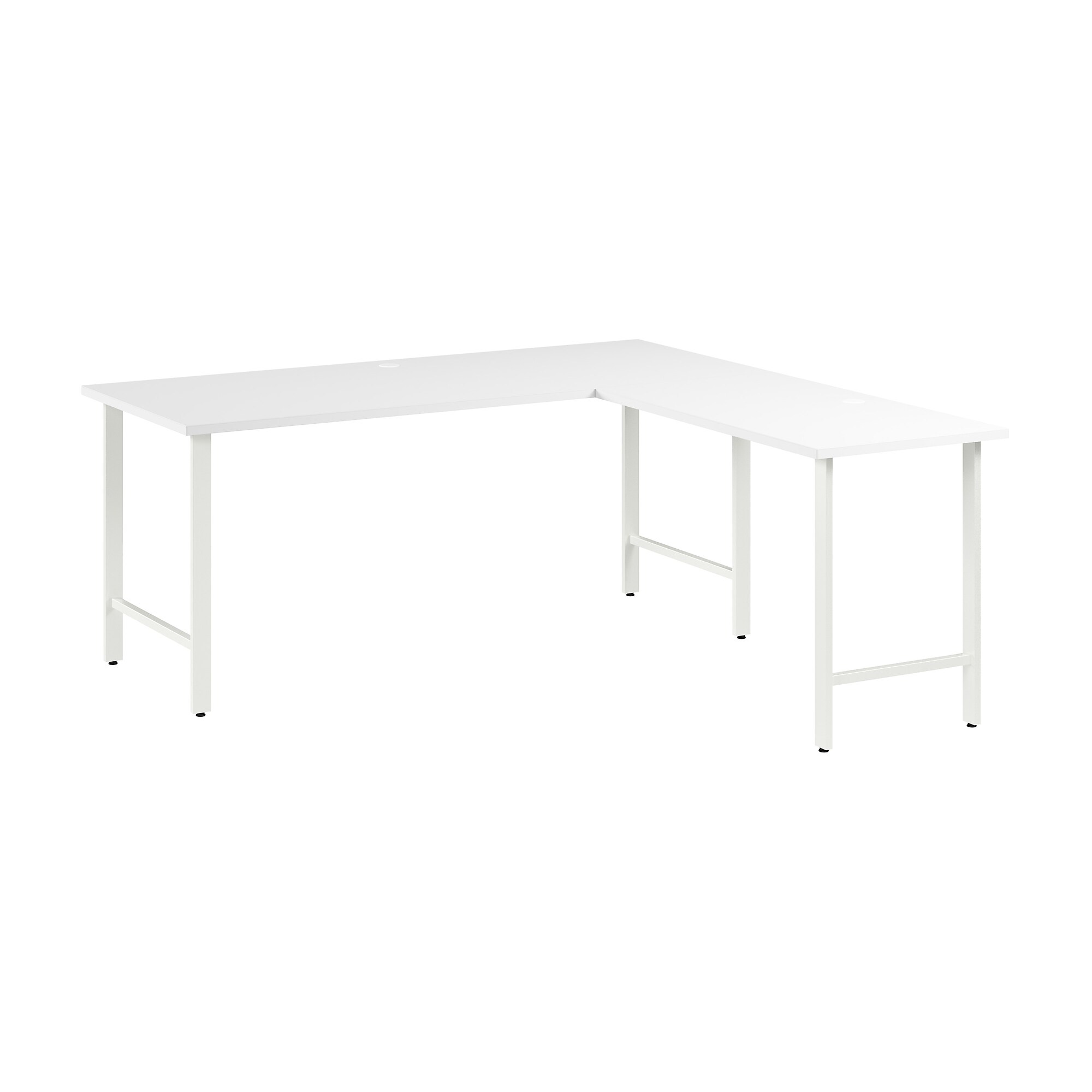 Bush Business Furniture Hustle 72W x 30D L Shaped Computer Desk with Metal Legs, White (HUS001WH) Sansujyuku sansujyuku.com