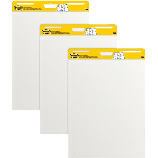 Postit Super Sticky Wall Easel Pad, 25" x 30", 20 Sheets/Pad, 3 Pads