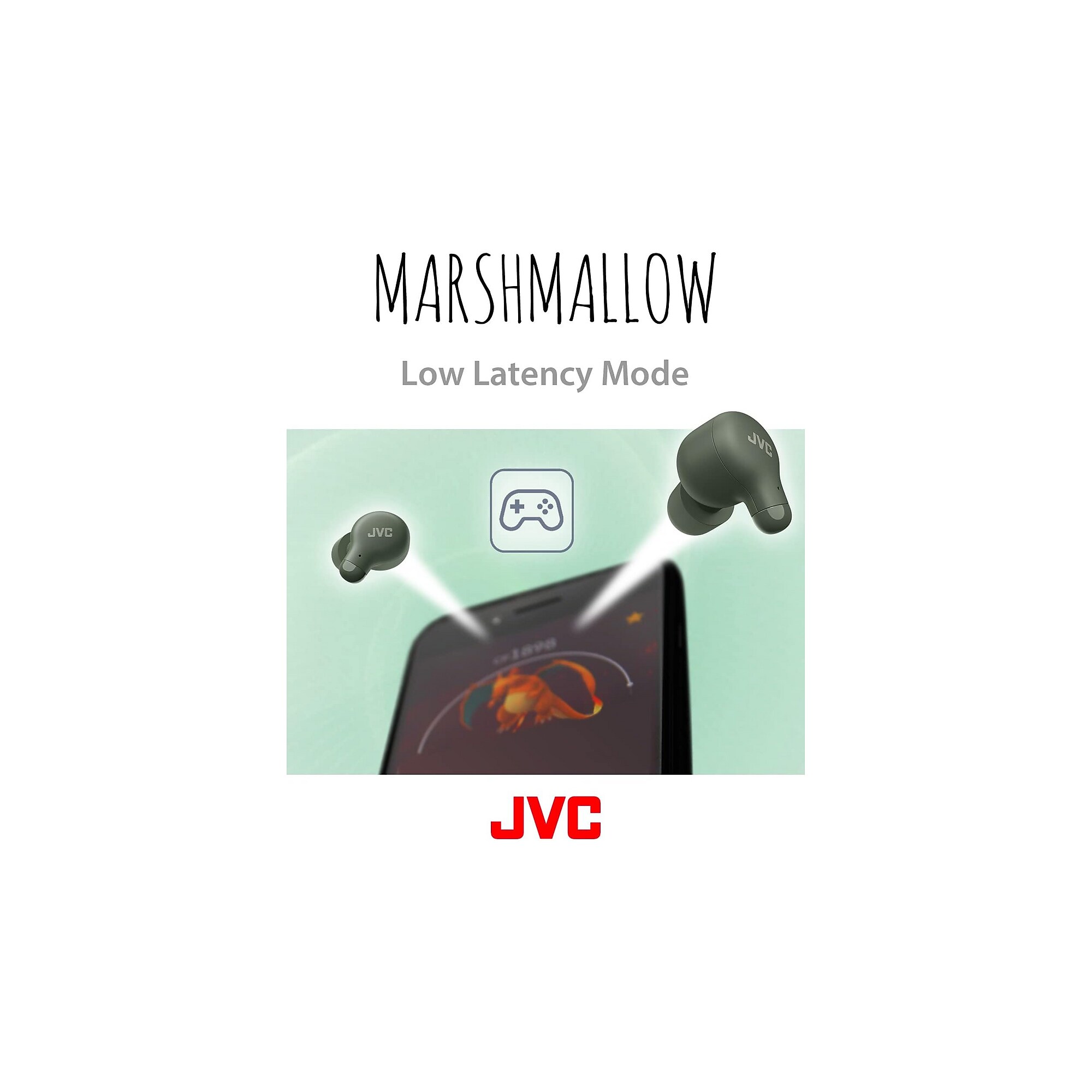 JVC Marshmallow True Wireless Earbuds, Bluetooth, Green (HAA18TG) Sansujyuku sansujyuku.com