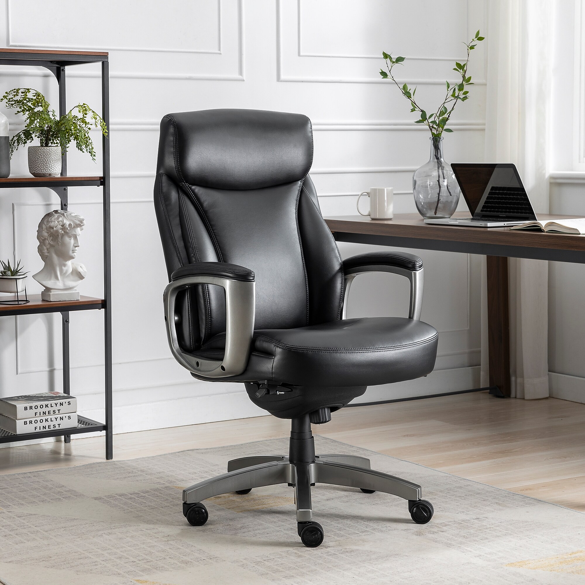 La-Z-Boy Arcadian Ergonomic Bonded Leather Swivel Executive Chair, Black (60009) Sansujyuku sansujyuku.com