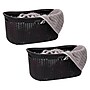 Mind Reader 10.57-Gallon Laundry Basket with Handles, Plastic, Black, 2/Set (40LBASK2PK-BLK)~#|#~24477978-FD0C-4DE2-92EEB7745C1FA127_sc7