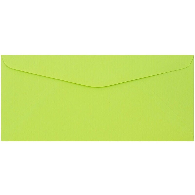 JAM Paper #9 Business Envelope, 3 7/8" x 8 7/8", Lime Green, 100/Pack (1532898D) image 1