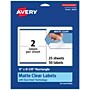 Avery Laser/Inkjet Rectangle Multipurpose Labels, 5" x 8-1/8", Clear, 50/Pack (94259)~#|#~24491B8E-5DD5-4911-8EBBA83276DC7BDC_sc7