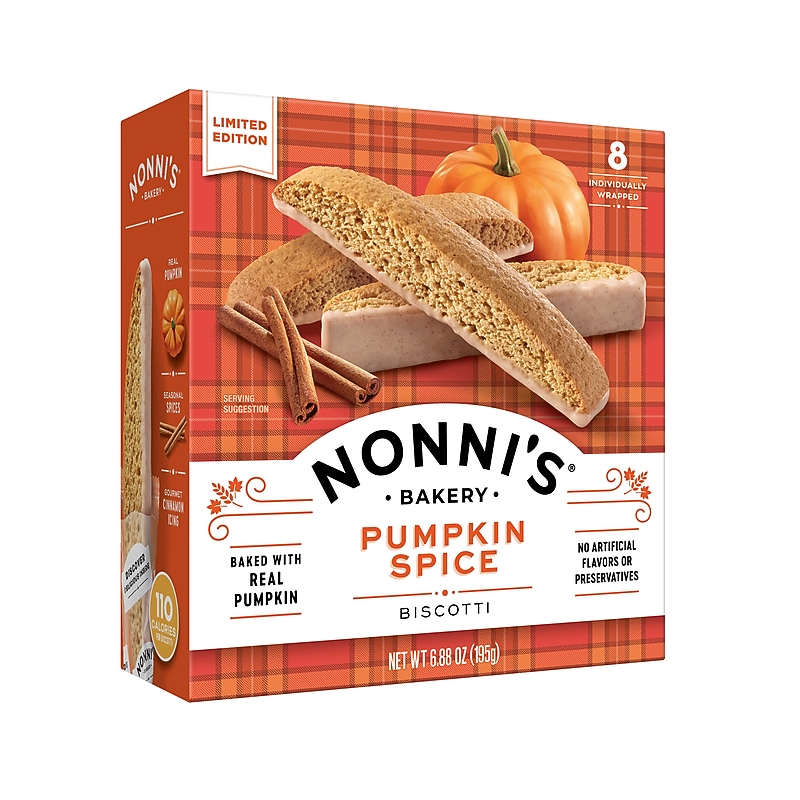 Nonni's Pumpkin Spice Biscotti, 6.88 oz., 8/Box (197419) image 1
