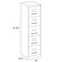 Hirsh Commercial 5-Drawer Vertical File Cabinet, Letter Size, Lockable, 61.375"H x 15"W x 26.5"D, Putty (17777)~#|#~244B0644-FC6D-49B6-A29D71433EBC7DC4_sc7