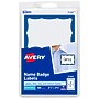 Avery Adhesive Sticker Name Tag Labels, White/Blue, 100 Name Badges/Pack (13971/5144)~#|#~245154D5-C856-4DD9-B5C15D87C270DBE8_sc7