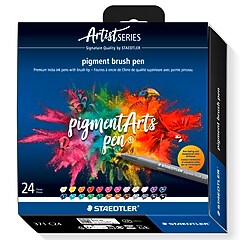 STAEDTLER Pigment Arts Multi Ink Brush Pens, Permanent, Multi