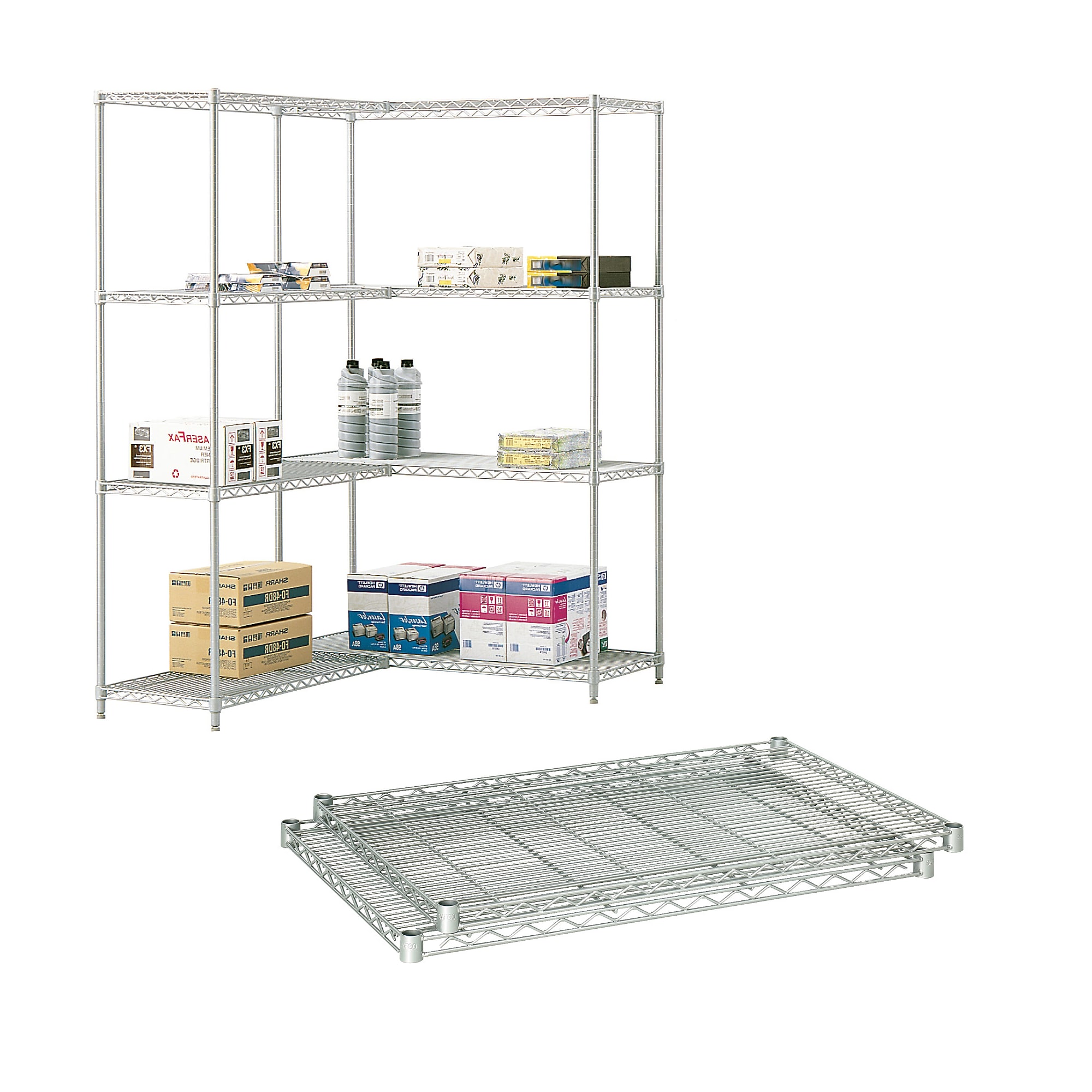 Safco Industrial Extra 2-Shelf Metal Shelf, 36″, Metallic Gray (5290GR) Sansujyuku sansujyuku.com