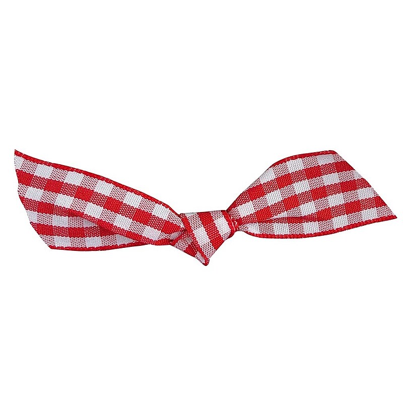 JAM Paper Bow Bows, Red/White Gingham, 100/Pack (52640349357) image 1