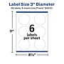 Avery Laser/Inkjet Round Multipurpose Labels, 3" Dia, 48 Labels/Pack (94513)~#|#~24769933-9813-4D2B-83F262E6740AADBA_sc7