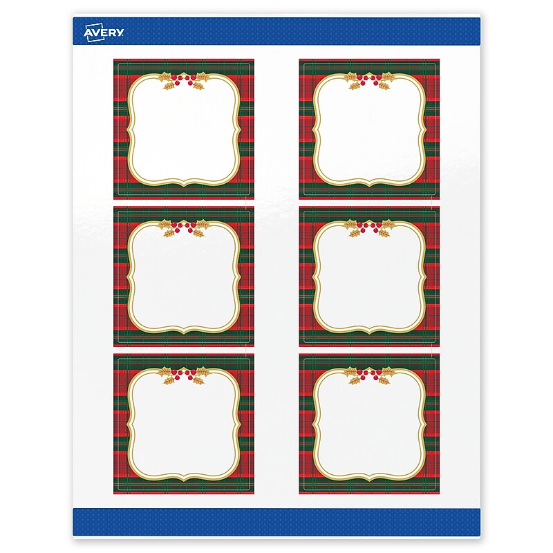 Avery Square Multipurpose Labels, 3" x 3", White, 60/Pack (19479370519) image 1