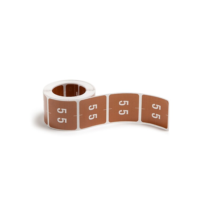 Smead DCC Labels File Folder Label, 5, Brown, 250 Labels/Pack (67425) image 1