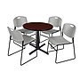Regency 30-inch Laminate Round Table with 4 Zeng Stack Chairs, Gray (TB30RNDMH44GY)~#|#~2487DD53-C517-4FF4-AC6584AAD608E063_sc7