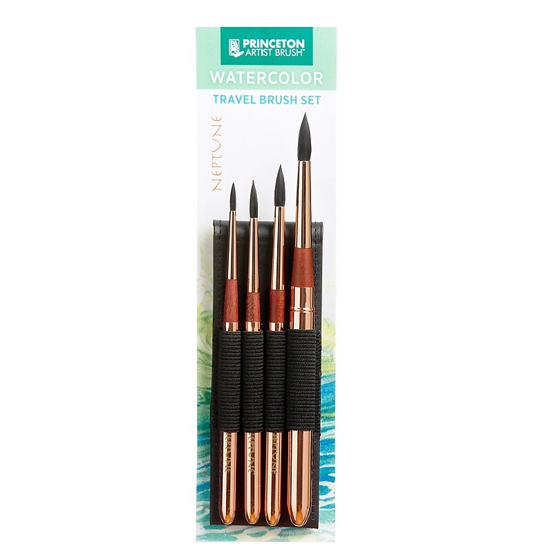 Princeton Neptune Watercolor Synthetic Brush Set, 4/Pack (PBXP4750TRSET) image 1