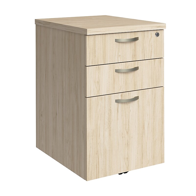 Bush Business Furniture Office in an Hour 3 Drawer Mobile File Cabinet, Natural Elm (WC36553-03K) image 1