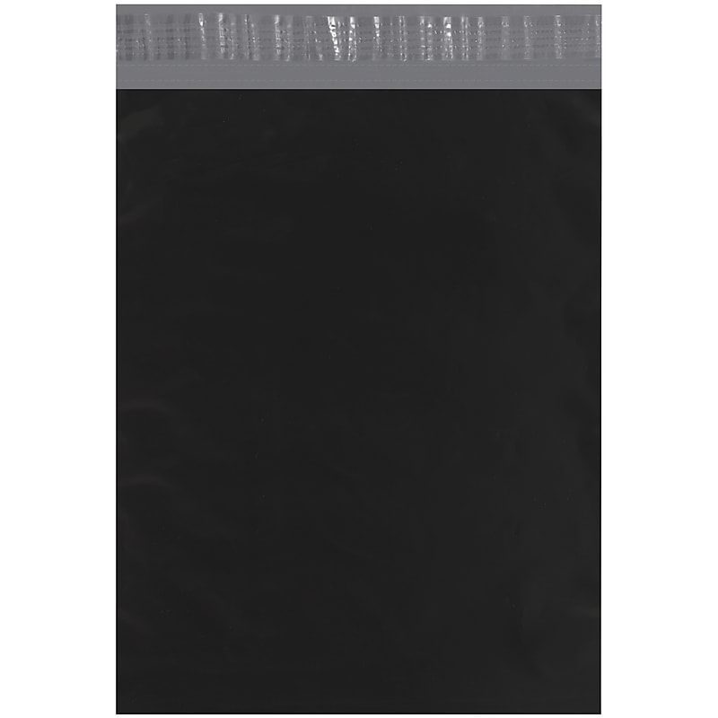 12" x 15.5" Self-Sealing Poly Mailer, Black, 100/Carton (CPM1215BK) image 1