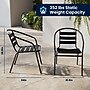 Flash Furniture Lila Indoor-Outdoor Table Set with 2 Slat Back Chairs, 23.5'' Round Black (THAL24RD017BK2)~#|#~249C7968-739C-48D1-BF4C1ACB6DC403FC_sc7