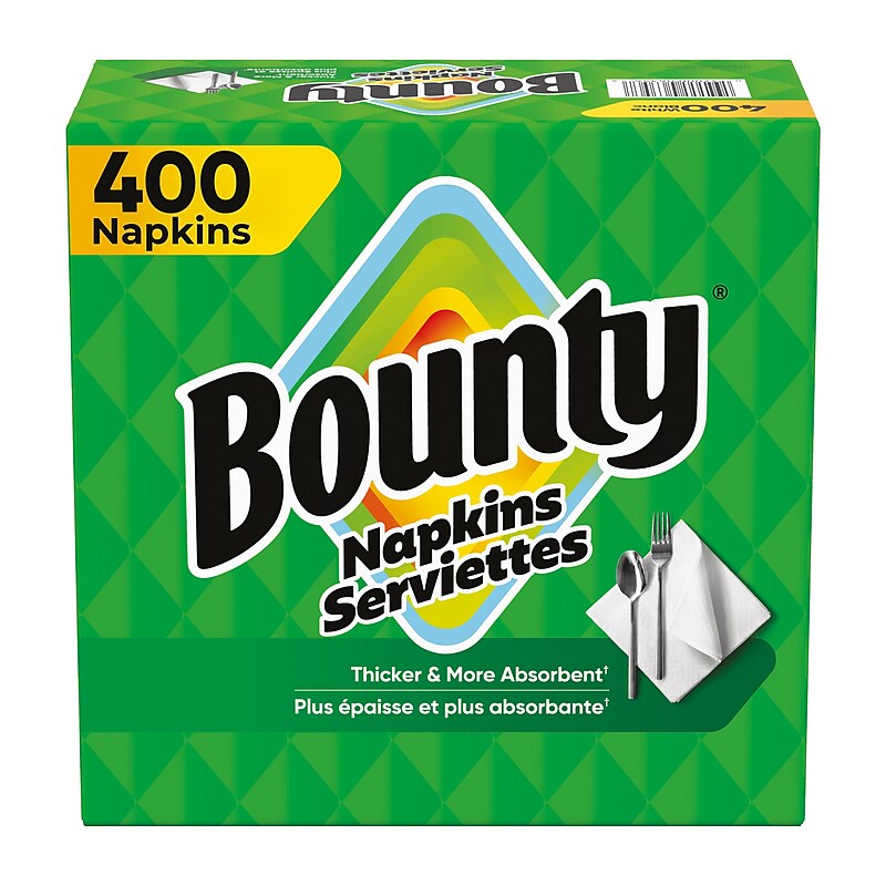 Bounty Quilted Lunch Napkin, 1-ply, White, 400 Napkins/Pack (06356) image 1